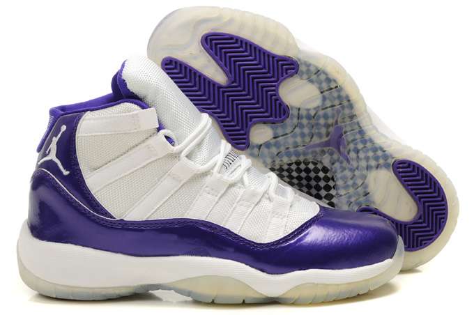 Discount Womens Air Jordan 11 White Purple